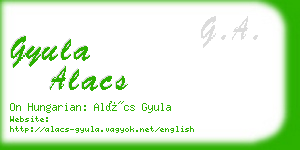 gyula alacs business card